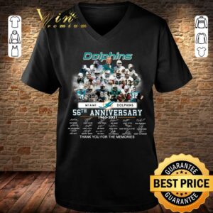 Original Miami Dolphins 56th anniversary 1965-2021 signatures thank you for the memories shirt 2