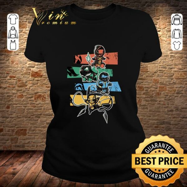 Hot Motal Kombat mashup Pokemon Pikachu Squirtle Bulbasaur Charmander shirt
