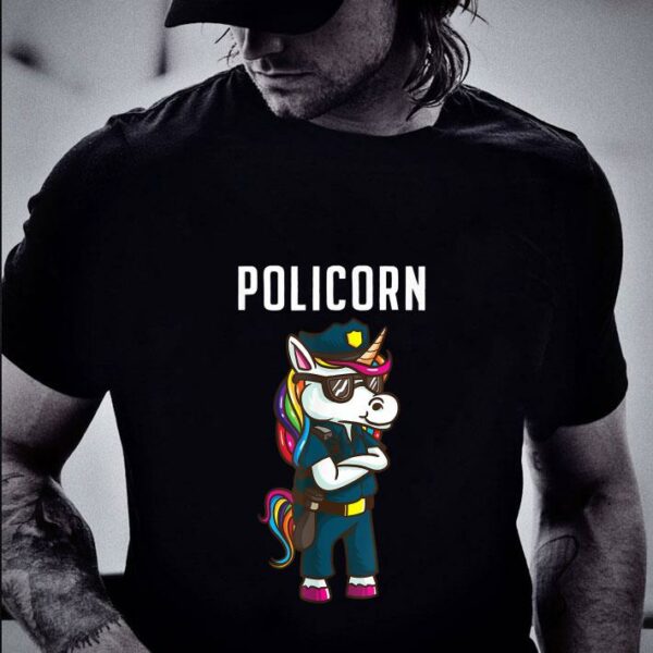 Funny Police Officer Magical Unicorn Kids Gifts Policeman Girls shirt