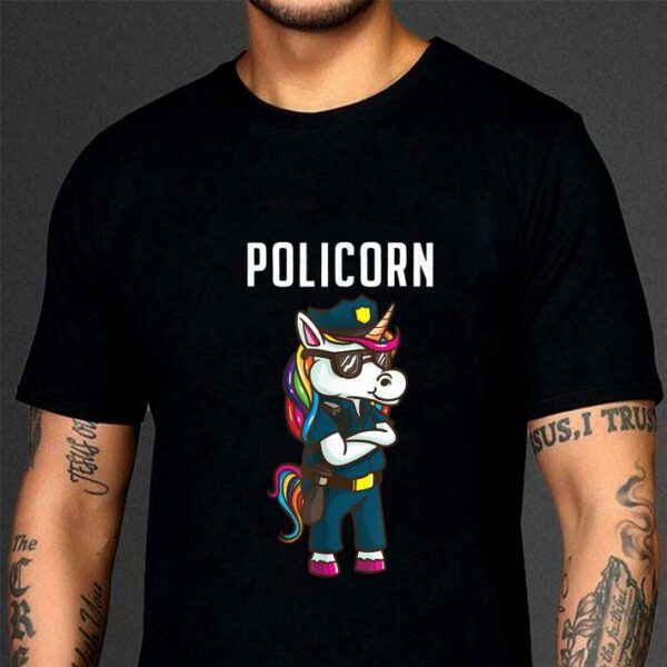 Funny Police Officer Magical Unicorn Kids Gifts Policeman Girls shirt
