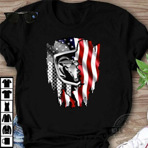 Premium Independence Day 4th of July Dodge Ram Head American Flag shirt