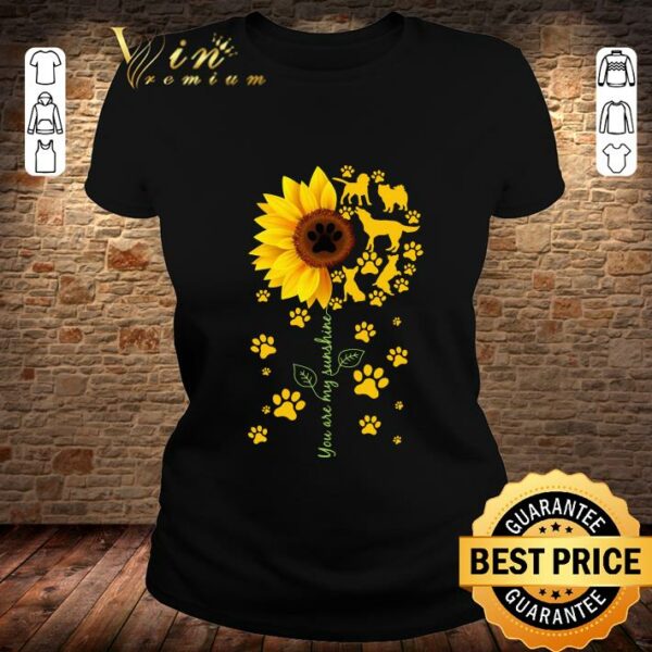 Awesome Sunflower You are my sunshine paws dogs sweater shirt