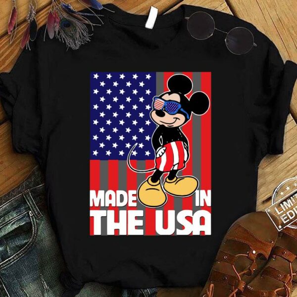 Awesome Mickey Mouse Made In The Usa American Flag shirt