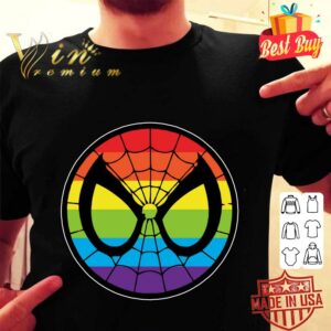 Best Official LGBT World Pride 2019 Rainbow Spider Man Mark shirt 1