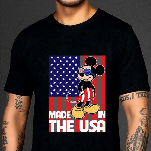 Awesome Mickey Mouse Made In The Usa American Flag shirt