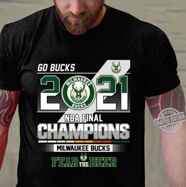 2021 Go Bucks NBA Final Champions Milwaukee Bucks Fear The Deer Shirt