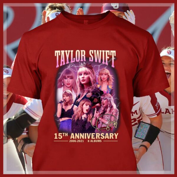 Best 2021 Official Taylor Swift 15th anniversary 2006-2021 8 albums signature shirt