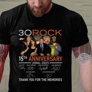 30 Rock 15th anniversary 2006-2021 signatures thank you for the memories shirt 2