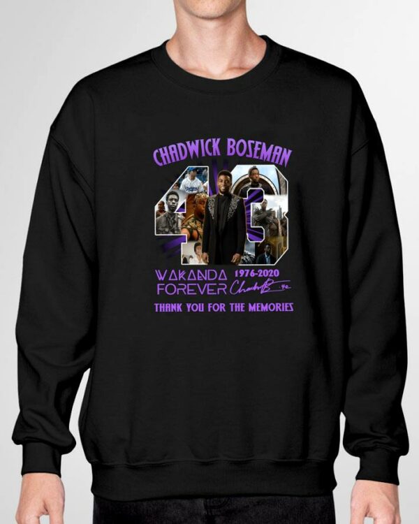 Premium 43 Years Of Chadwick Boseman Wakanda Forever 1976-2020 Signature Thank You For The Memories Shirt