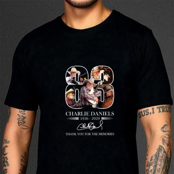 Best 83 Years Of Charlie Daniels 1936-2020 Signature Thank You For The Memories Shirt