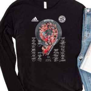 Original FC Bayern Muchen 2020-2021 Deutscher Meister signatures adidas shirt 3