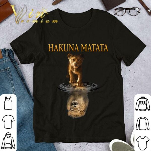 Funny Father's Day Simba Hakuna Matata Reflection Water Mirror The Lion King shirt