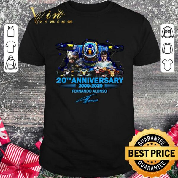 Funny Fernando Alonso F1 Driver 20th Anniversary 2000-2020 Signature Shirt