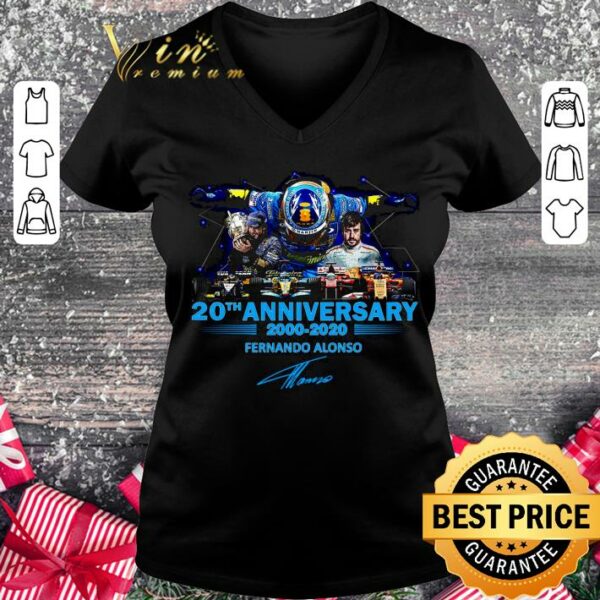 Funny Fernando Alonso F1 Driver 20th Anniversary 2000-2020 Signature Shirt