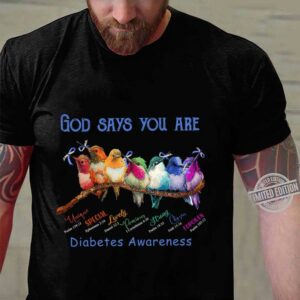 God Says You Are Diabetes Awareness Birds Shirt 2