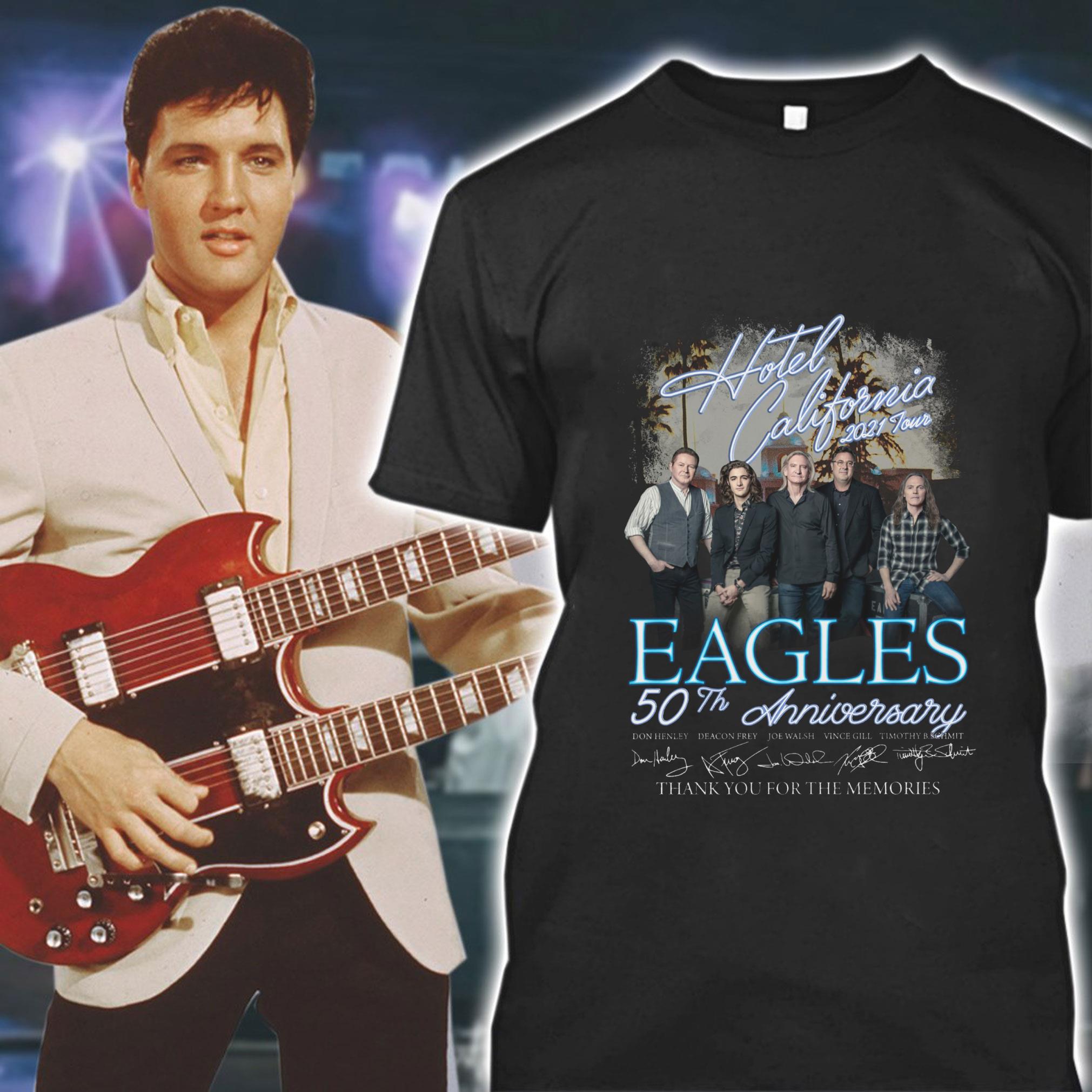 Premium Hotel California 2021 Tour Eagles band 50th anniversary signatures thank you for the memories shirt Hotel California 2021 Tour Eagles band 50th anniversary signatures thank you for the memories shirt 1 - Premium Hotel California 2021 Tour Eagles band 50th anniversary signatures thank you for the memories shirt