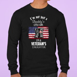 Hot I'm not just a daddy's little girl i'm a veteran's daughter boots American flag Father's day shirt 2