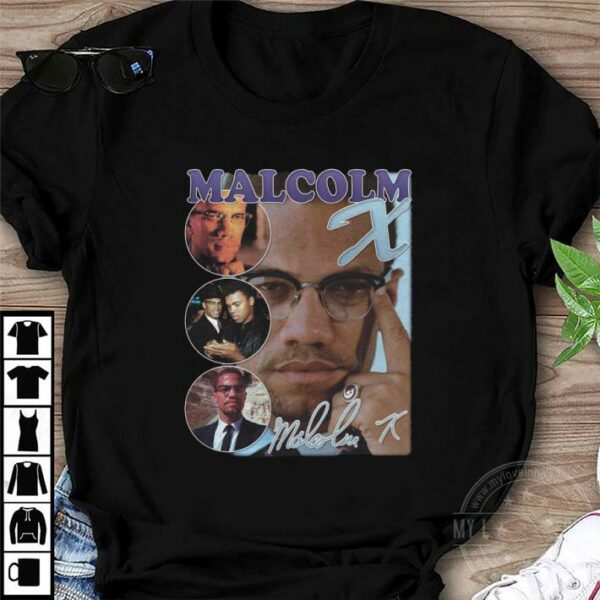 Malcolm X Bootleg Rap Civil Rights Vintage Style T-Shirt