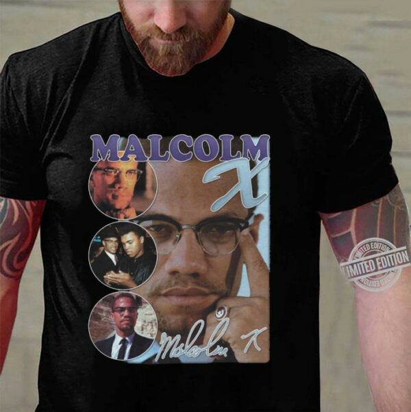 Malcolm X Bootleg Rap Civil Rights Vintage Style T-Shirt