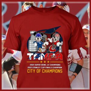 Original Mickey Mouse Tampa City of Champions 2021 Super Bowls Stanley Cup Champions Shirt, Tampa Bay Lightning, Tampa Bay Buccaneers 3