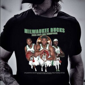 Funny Milwaukee Bucks 2020-2021 NBA Champions Shirt, Giannis Antetokounmpo, Khris Middleton, Jrue Holiday 1