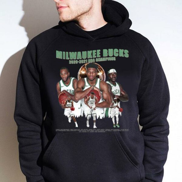 Funny Milwaukee Bucks 2020-2021 NBA Champions Shirt, Giannis Antetokounmpo, Khris Middleton, Jrue Holiday
