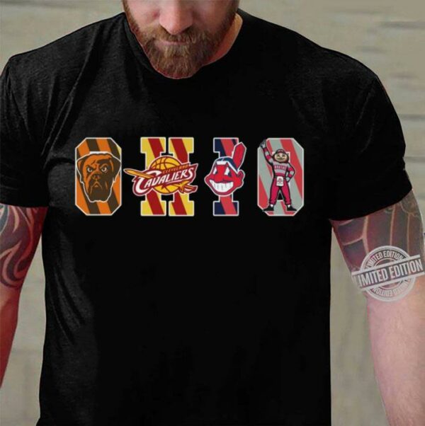 Hot Ohio Sports Teams Cleveland Indians Shirt, Cleveland Browns, Cleveland Cavaliers, Ohio State Buckeyes