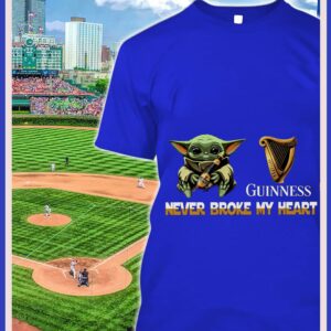 Original Star Wars Baby Yoda Guinness beer Never Broke My Heart Shirt, The Mandalorian