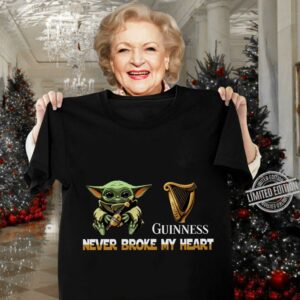 Original Star Wars Baby Yoda Guinness beer Never Broke My Heart Shirt, The Mandalorian 2