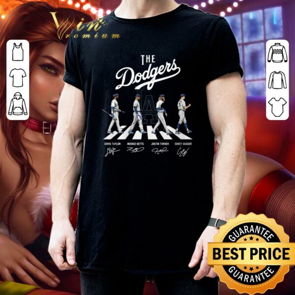 Awesome The Dodgers Abbey Road Signatures Los Angeles Dodgers Chris Taylor Mookie Betts Justin Turner Corey Seager Shirt