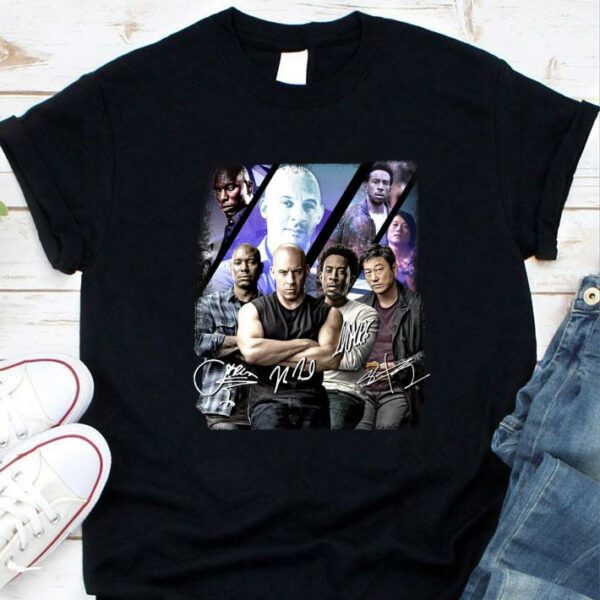 Original The Fast And The Furious Signatures Dominic Toretto Han Lue Roman Pearce Tej Parker Shirt