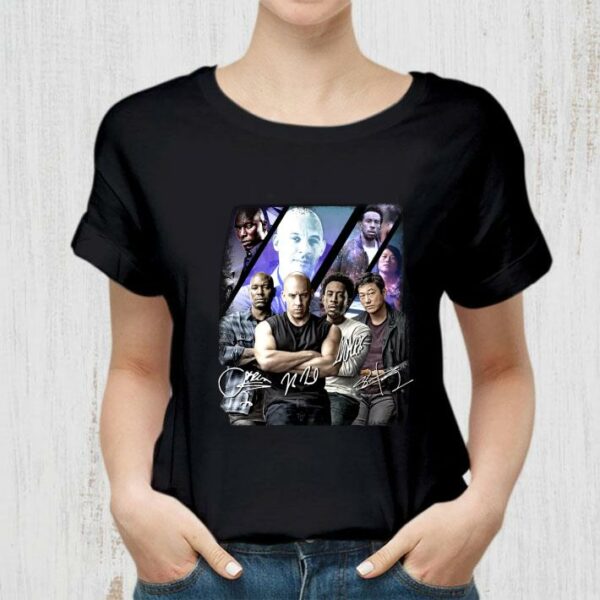 Original The Fast And The Furious Signatures Dominic Toretto Han Lue Roman Pearce Tej Parker Shirt