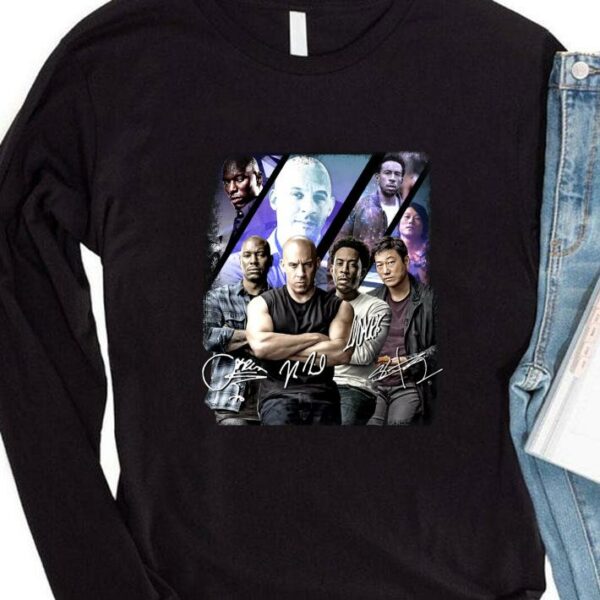 Original The Fast And The Furious Signatures Dominic Toretto Han Lue Roman Pearce Tej Parker Shirt