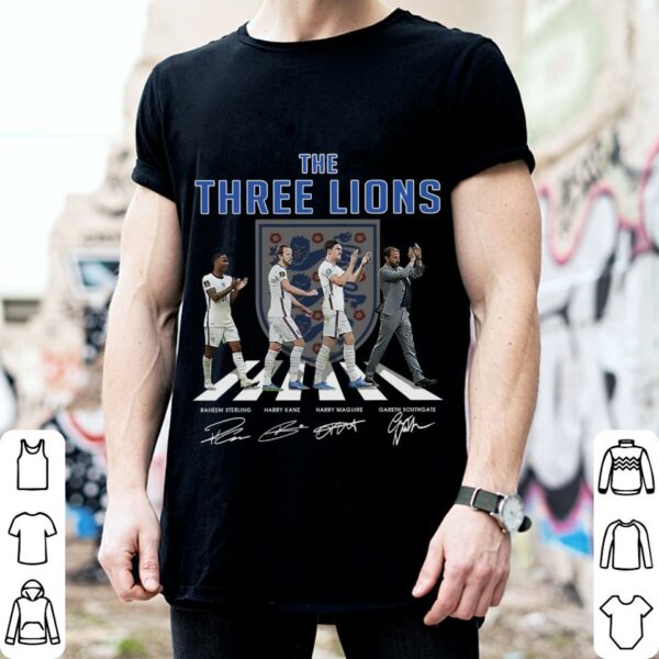 Premium The Three Lions Abbey Road England Football Team Signatures Shirt