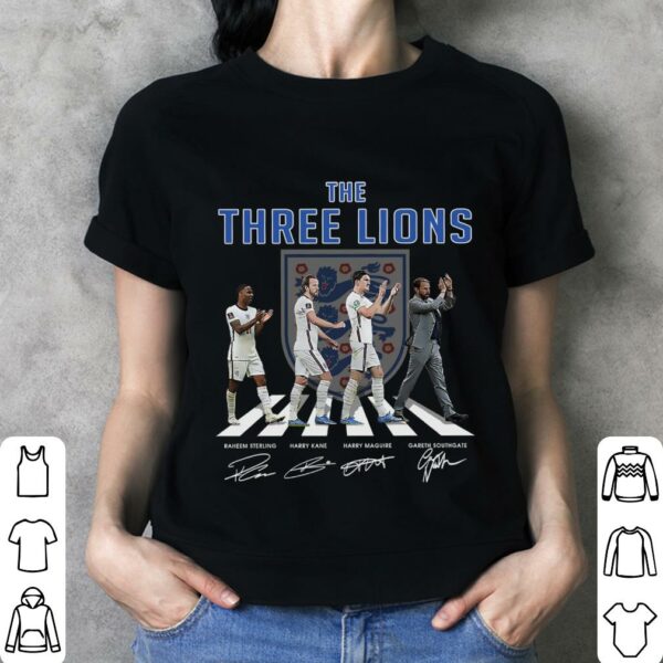 Premium The Three Lions Abbey Road England Football Team Signatures Shirt