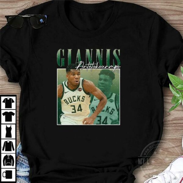 Vintage Giannis Antetokounmpo Milwaukee Bucks T-Shirt