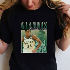 Vintage Giannis Antetokounmpo Milwaukee Bucks T-Shirt 1