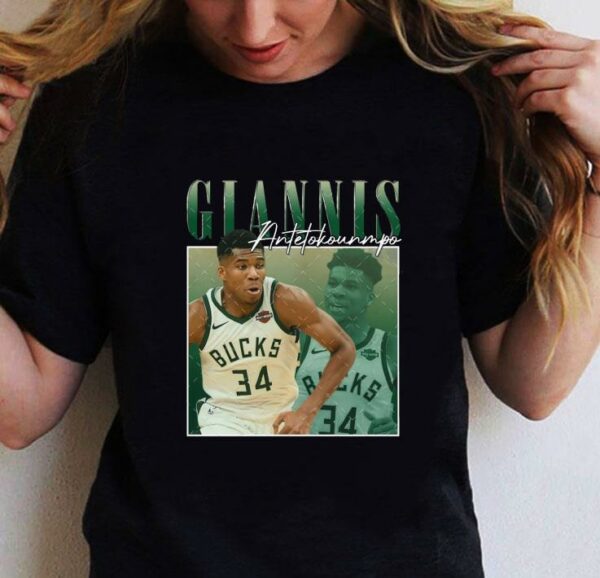 Vintage Giannis Antetokounmpo Milwaukee Bucks T-Shirt