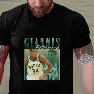 Vintage Giannis Antetokounmpo Milwaukee Bucks T-Shirt 2
