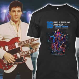 Hot 16 years of M10 Lionel Messi Barcelona 2005-2021 signature thank you for the memories shirt