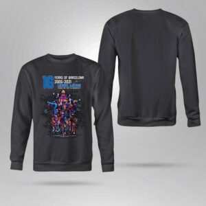 Hot 16 years of M10 Lionel Messi Barcelona 2005-2021 signature thank you for the memories shirt 3