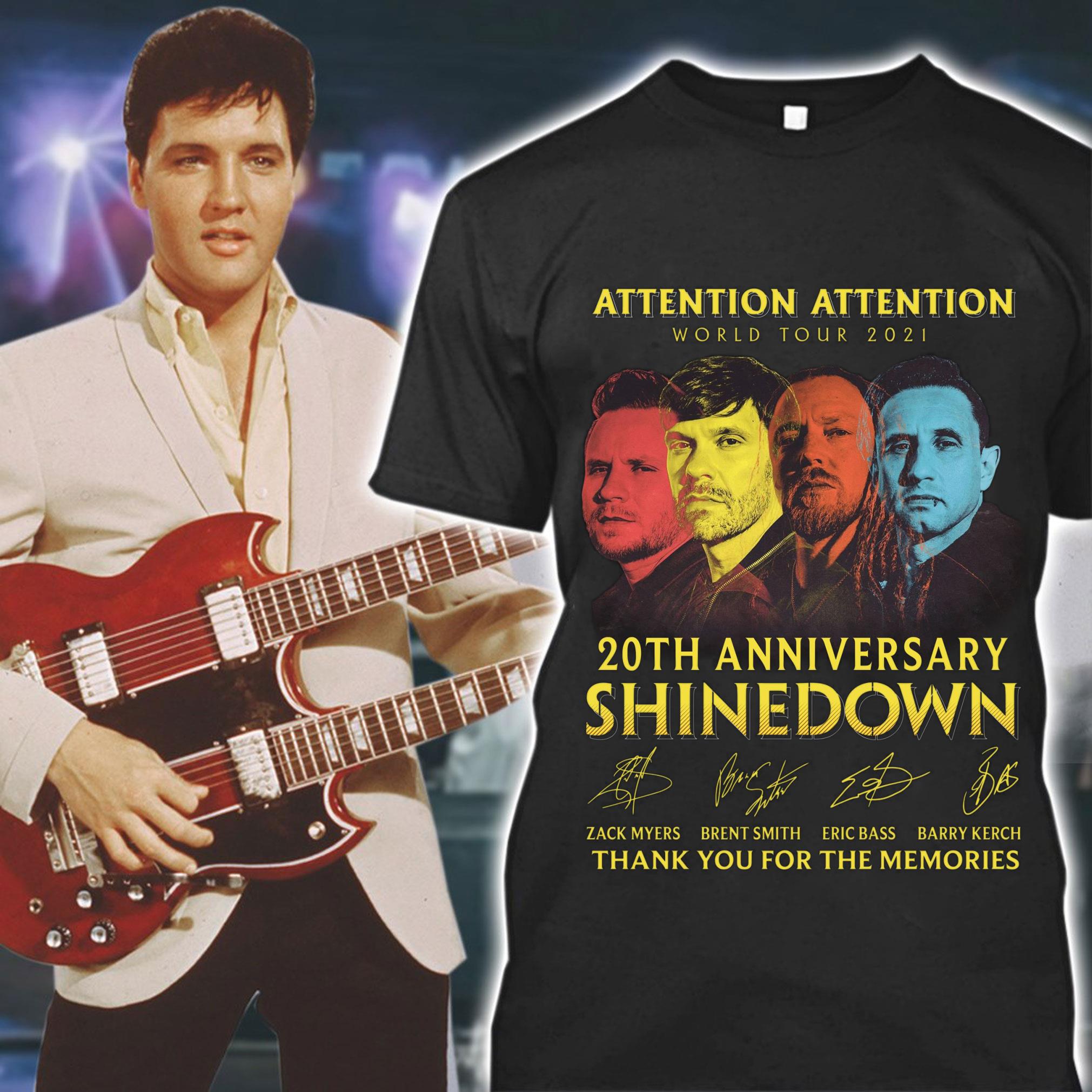 Original 2021 ATTENTION ATTENTION World Tour 20th anniversary Shinedown signatures thank memories shirt 2021 ATTENTION ATTENTION World Tour 20th anniversary Shinedown signatures thank memories shirt 1 - Original 2021 ATTENTION ATTENTION World Tour 20th anniversary Shinedown signatures thank memories shirt