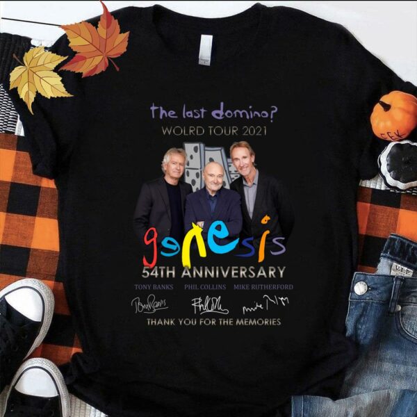 Hot 2021 Genesis band The last domino world tour 54th anniversary signatures thank you for the memories shirt