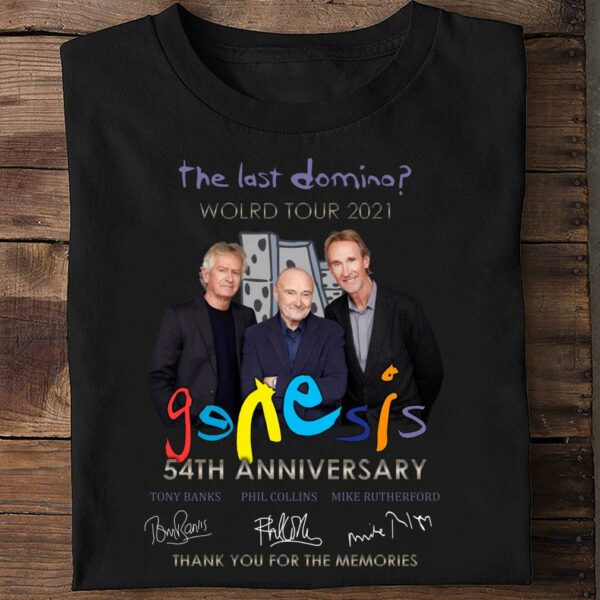 Hot 2021 Genesis band The last domino world tour 54th anniversary signatures thank you for the memories shirt