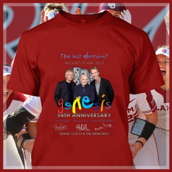 Hot 2021 Genesis band The last domino world tour 54th anniversary signatures thank you for the memories shirt