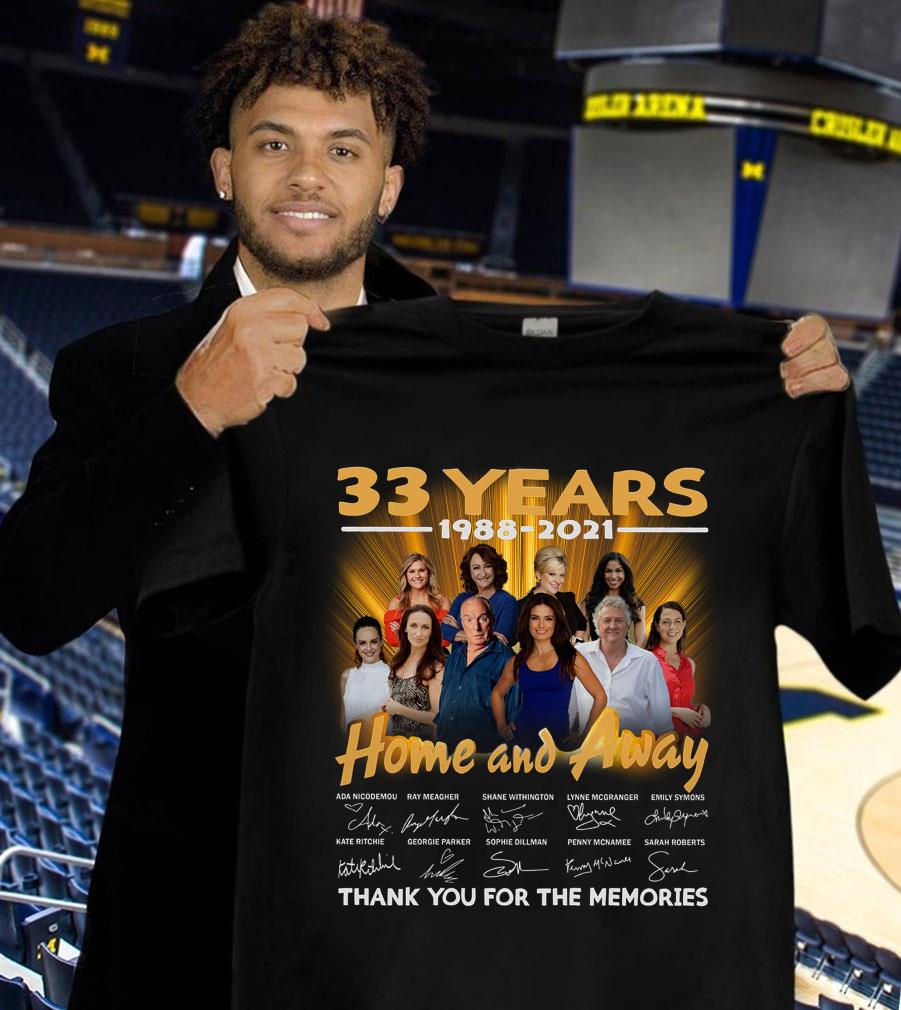 Hot 2021 Home and Away 33 years 1988-2021 signatures thank you for the memories shirt 2021 Home and Away 33 years 1988 2021 signatures thank you for the memories shirt 1 - Hot 2021 Home and Away 33 years 1988-2021 signatures thank you for the memories shirt