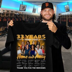 Hot 2021 Home and Away 33 years 1988-2021 signatures thank you for the memories shirt 1