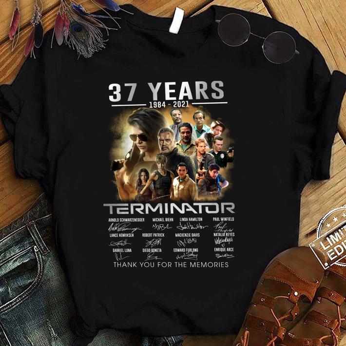 Premium 2021 Terminator Dark Fate 37 years 1984-2021 signatures thank you for the memories shirt 2021 Terminator Dark Fate 37 years 1984 2021 signatures thank you for the memories shirt 1 - Premium 2021 Terminator Dark Fate 37 years 1984-2021 signatures thank you for the memories shirt