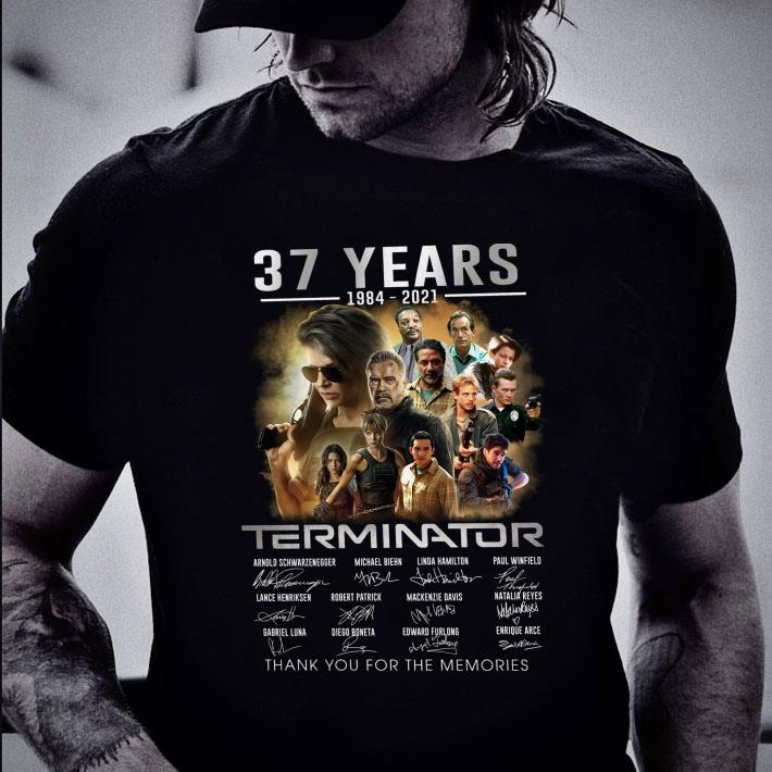 Premium 2021 Terminator Dark Fate 37 years 1984-2021 signatures thank you for the memories shirt 2021 Terminator Dark Fate 37 years 1984 2021 signatures thank you for the memories shirt 2 - Premium 2021 Terminator Dark Fate 37 years 1984-2021 signatures thank you for the memories shirt