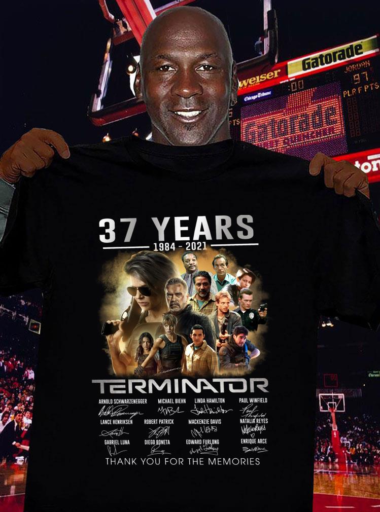 Premium 2021 Terminator Dark Fate 37 years 1984-2021 signatures thank you for the memories shirt 2021 Terminator Dark Fate 37 years 1984 2021 signatures thank you for the memories shirt 3 - Premium 2021 Terminator Dark Fate 37 years 1984-2021 signatures thank you for the memories shirt